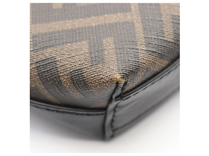 Borsa a Spalla Fendi Zucca Marrone Nero Rosso - vista 10