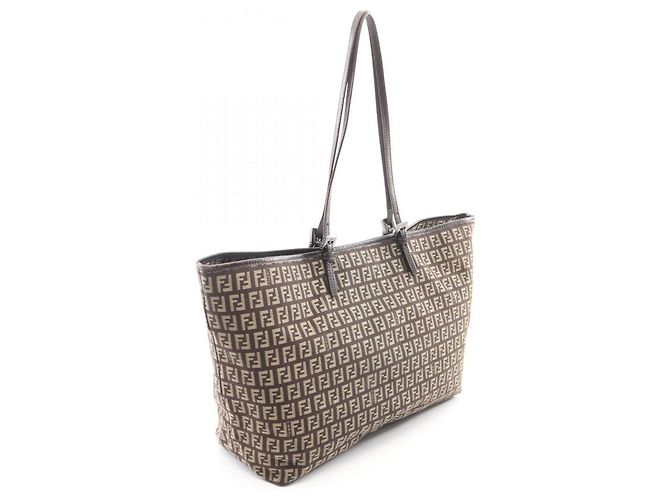 Fendi Zucchino Tote Bag Braun Beige - Ansicht 2
