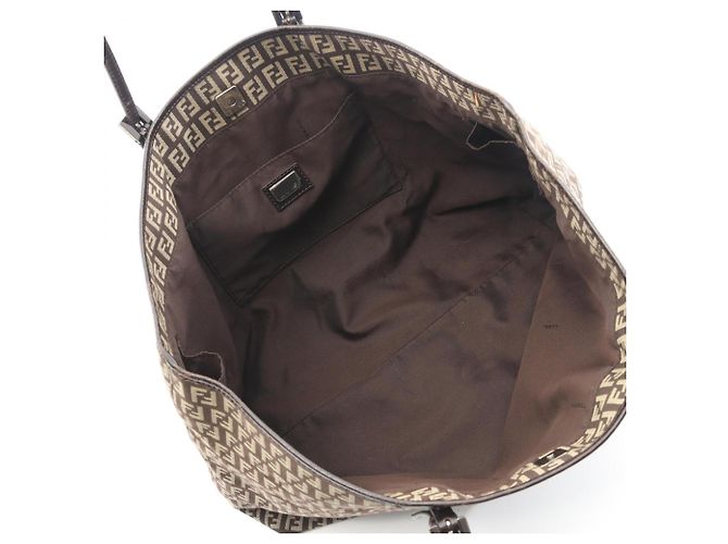Fendi Zucchino Tote Bag Braun Beige - Ansicht 3