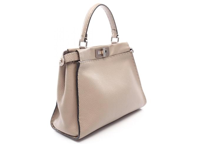 Borsa Fendi Peekaboo Regular 2-Way Beige - vista 2