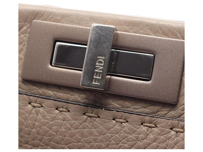 Borsa Fendi Peekaboo Regular 2-Way Beige - vista 5