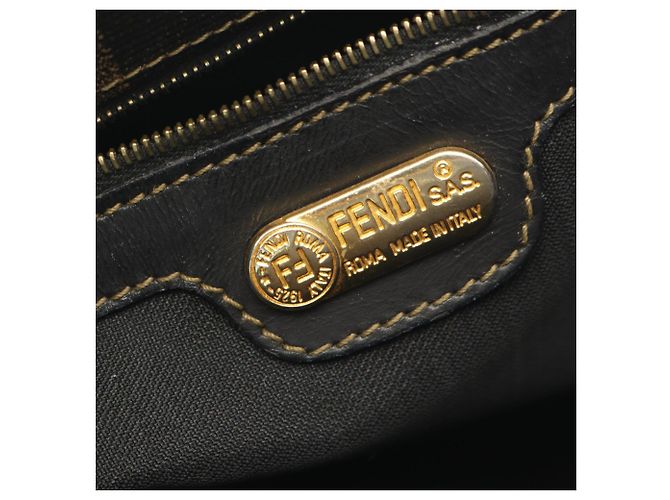 Borsa a Spalla Fendi Pequin Marrone Nero - vista 4
