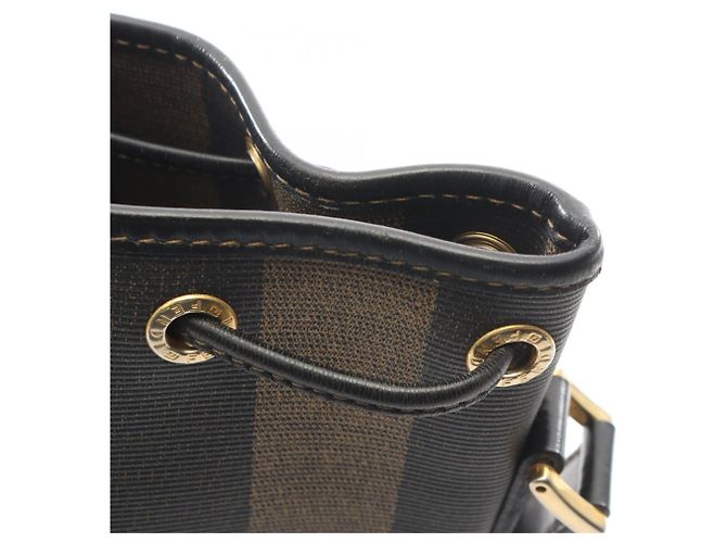Borsa a Spalla Fendi Pequin Marrone Nero - vista 6