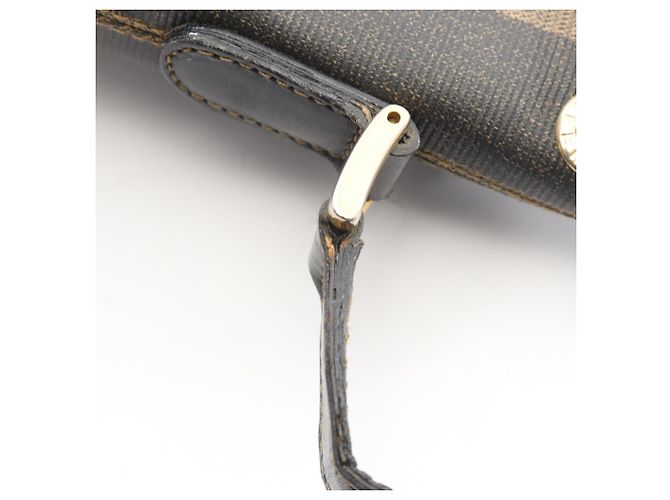 Borsa a Spalla Fendi Pequin Marrone Nero - vista 9