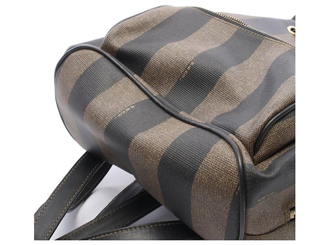Fendi Pequin Rucksack/Handtasche Braun Schwarz - Ansicht 5