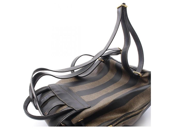 Fendi Pequin Rucksack/Handtasche Braun Schwarz - Ansicht 6