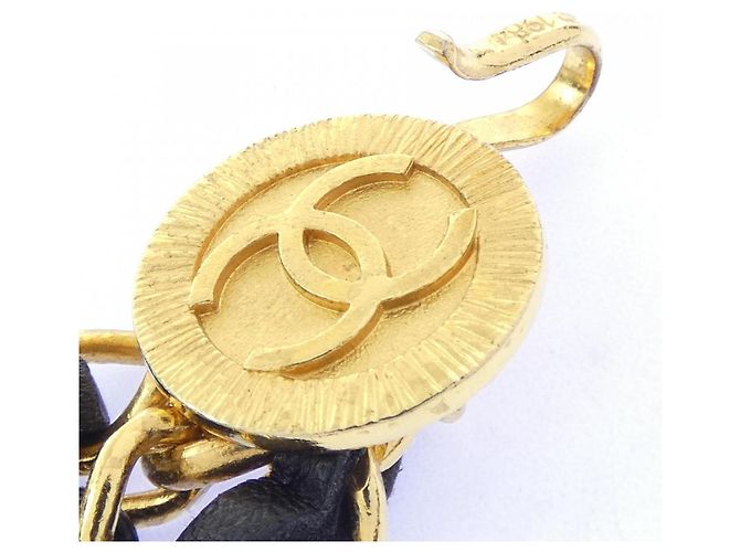 Cinturón de cadena Chanel negro y dorado - vista 4