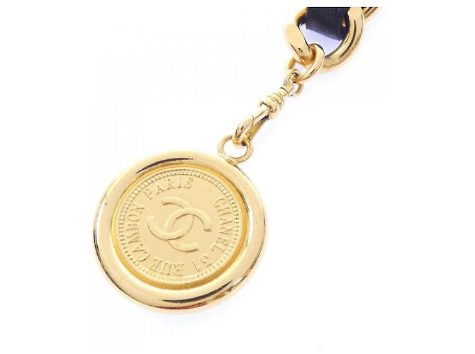 Cintura a catena Chanel nera e oro Nero D'oro - vista 2