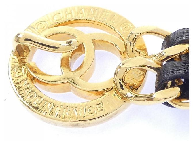 Cintura con catena Chanel nera e oro Nero D'oro - vista 3