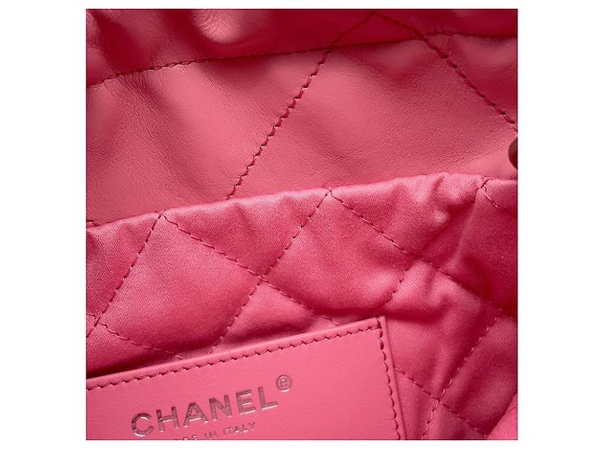 Borsa Chanel 22 Mini Coco Mark in pelle di vitello lucida Rosa - vista 10