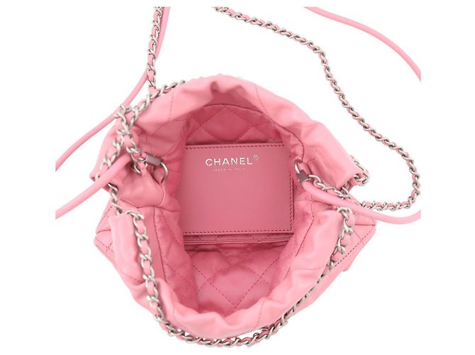 Borsa Chanel 22 Mini Coco Mark in pelle di vitello lucida Rosa - vista 6