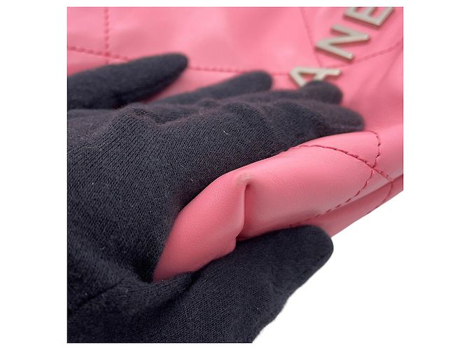 Borsa Chanel 22 Mini Coco Mark in pelle di vitello lucida Rosa - vista 7