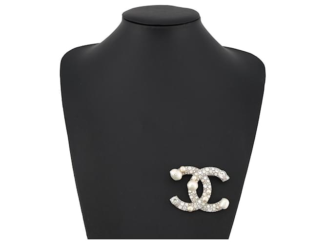 Spilla Chanel con strass Argento - vista 4