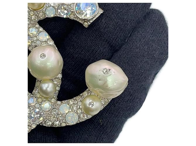 Spilla Chanel con strass Argento - vista 5