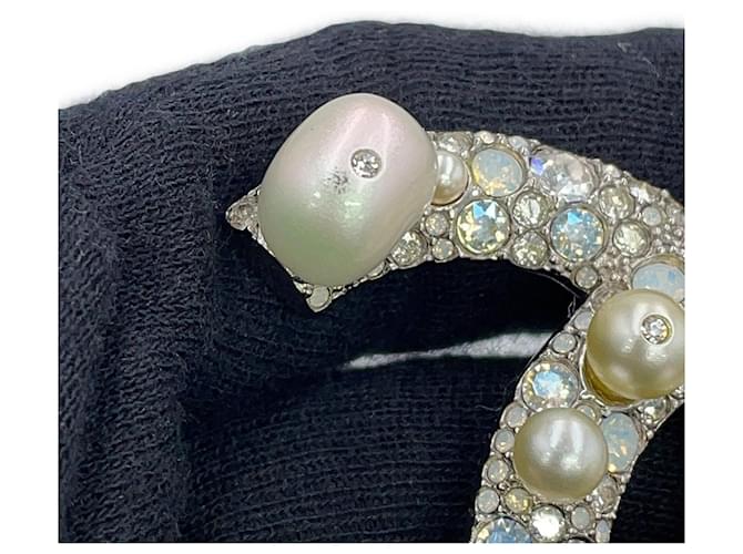 Spilla Chanel con strass Argento - vista 6