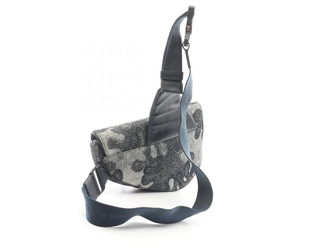 Christian Dior Dior x Peter Doig Saddle Bag Crudo Blu navy - vista 2