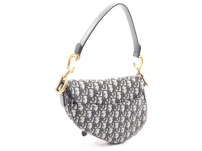 Christian Dior Dior Saddle Bag Beige Blu navy - vista 2
