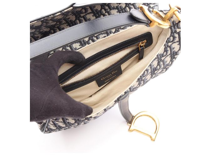 Christian Dior Dior Saddle Bag Beige Blu navy - vista 3