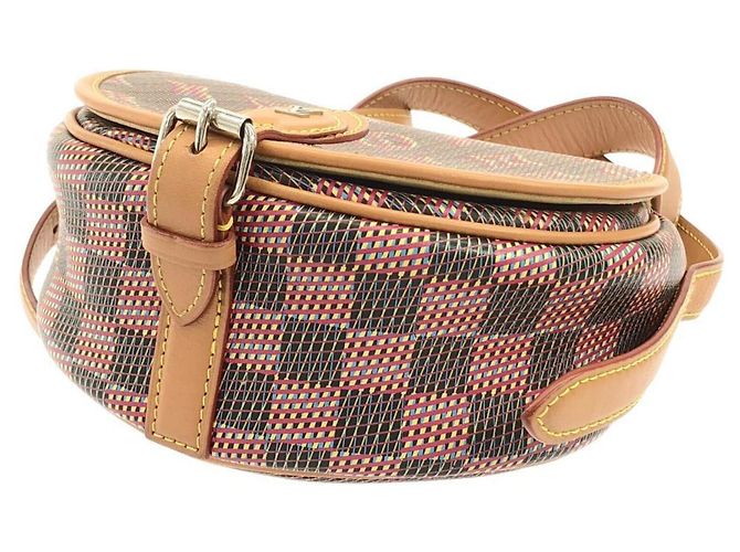 Borsa a tracolla Louis Vuitton Monogram LV Pop Tambourin M55460 Marrone Rosa - vista 3