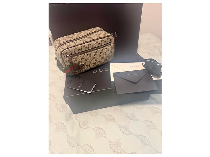 Pochette Gucci GG Supreme de lona con monograma Castaño - vista 2