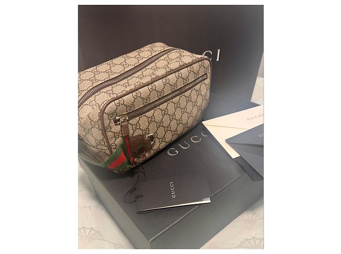 Pochette Gucci GG Supreme de lona con monograma Castaño - vista 3