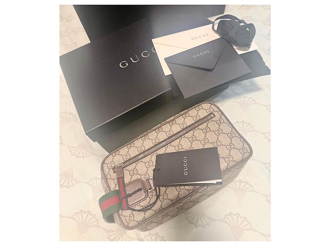 Pochette Gucci GG Supreme de lona con monograma Castaño - vista 4