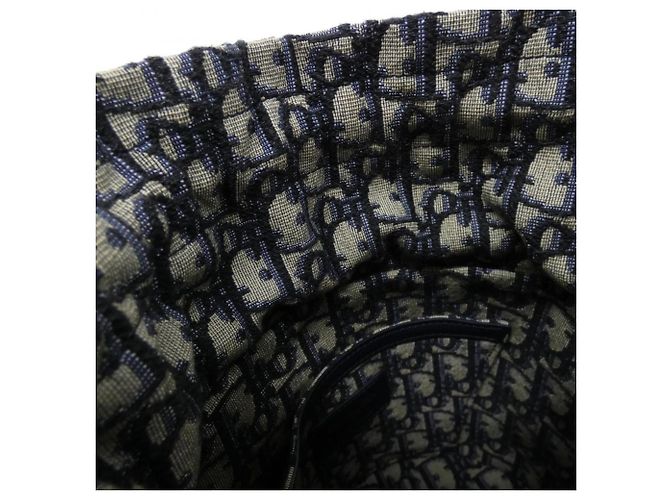 Borsa a Spalla Christian Dior DIOR OBLIQUE in Vimini M7600CMVO Blu Beige - vista 8