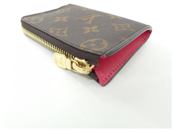 Louis Vuitton Monogram Portefeuille Noir Compact Wallet Marrone Rosso - vista 2