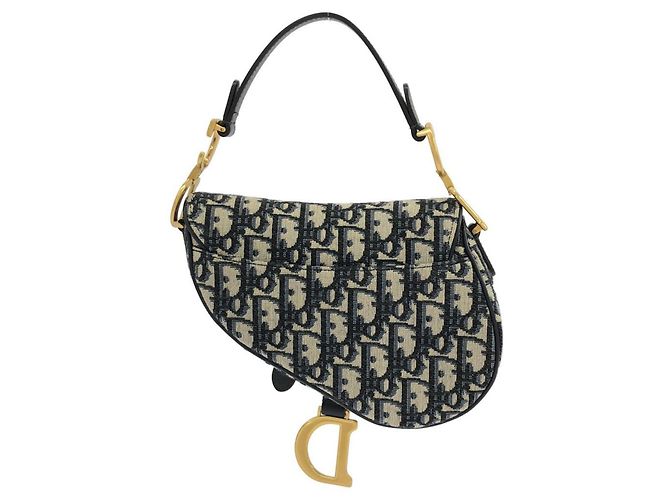 Borsa Saddle Christian Dior DIOR OBLIQUE Blu - vista 2