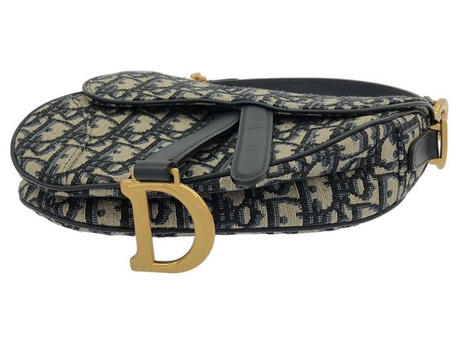 Borsa Saddle Christian Dior DIOR OBLIQUE Blu - vista 3