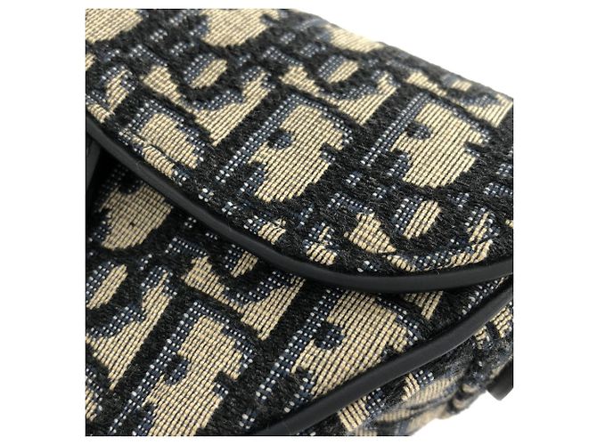 Borsa Saddle Christian Dior DIOR OBLIQUE Blu - vista 4