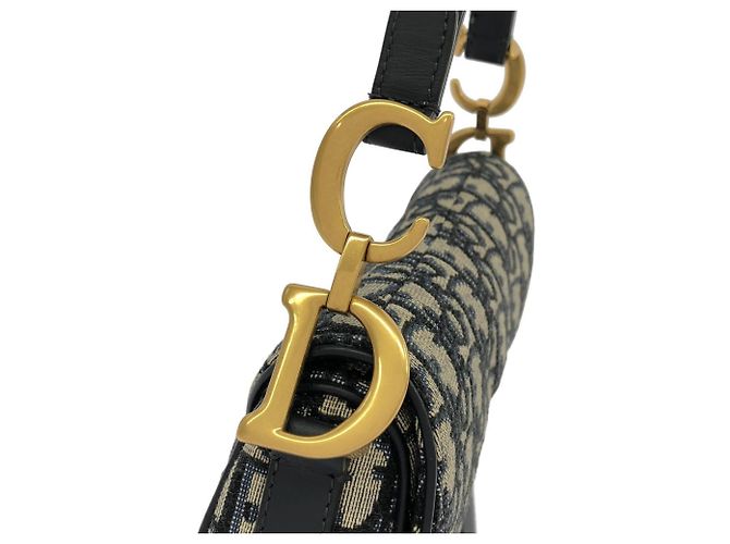 Borsa Saddle Christian Dior DIOR OBLIQUE Blu - vista 8