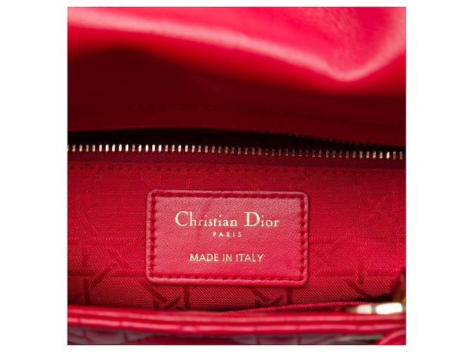 Dior Red Small Lambskin Cannage My ABCDior Lady Dior Rosso - vista 5
