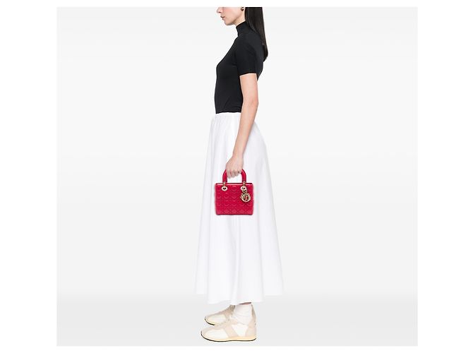 Dior Red Small Lambskin Cannage My ABCDior Lady Dior Rosso - vista 6