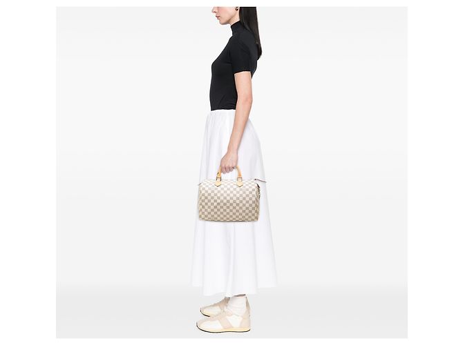 Louis Vuitton White Damier Azur Speedy 30 Bianco - vista 6