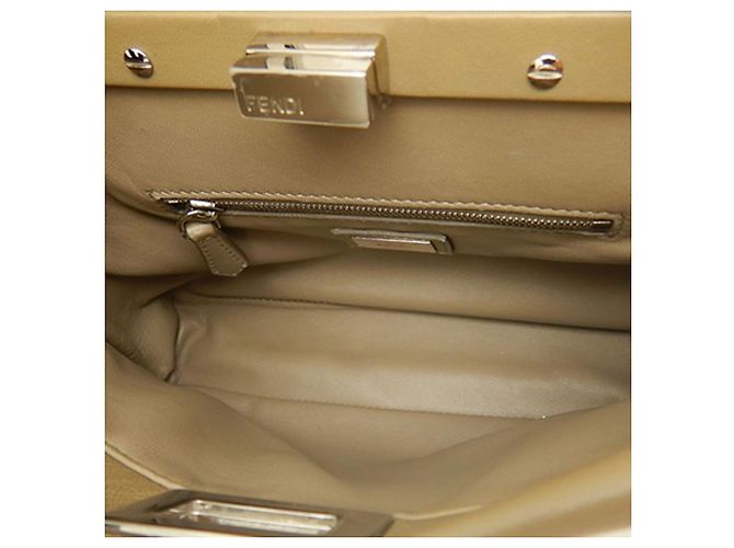 Fendi Borsa Mini Selleria Peekaboo in pelle beige - vista 19