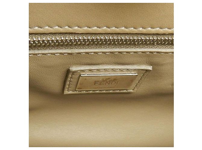 Fendi Borsa Mini Selleria Peekaboo in pelle beige - vista 5