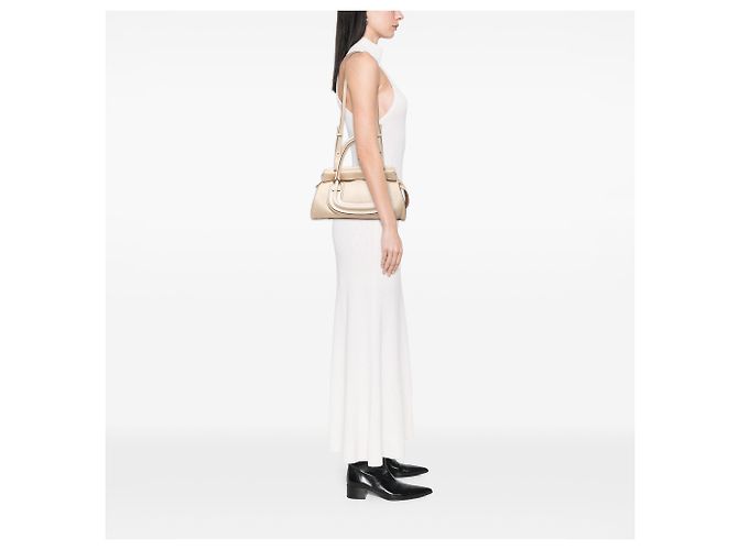 Borsa Everston in pelle marrone media Chloé Beige - vista 6