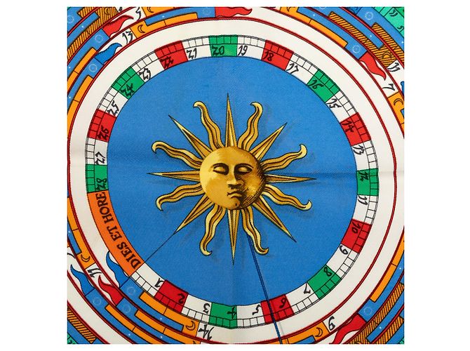 Fazzoletto di seta Hermès Blue Astrologie Dies et Hore - vista 2