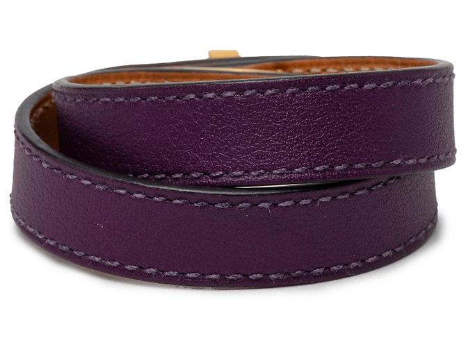 Bracciale Hermès Purple Swift Kelly Double Tour XS Porpora - vista 3