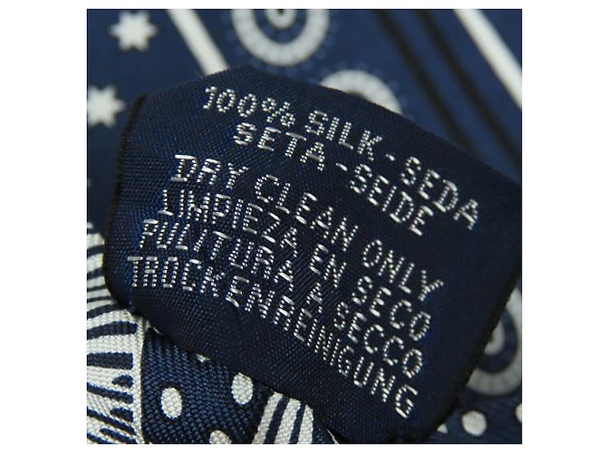 Hermès Blue Eperon d Or Bandana Seidentuch Twilly Blau - Ansicht 5