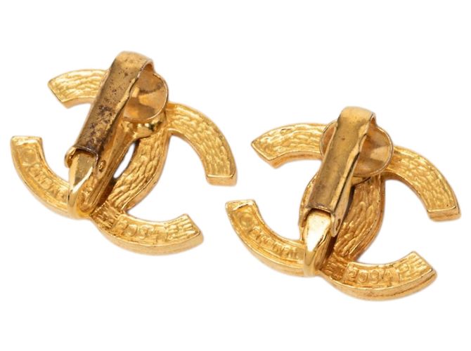 Orecchini a clip Chanel Gold CC placcati oro e strass D'oro - vista 2