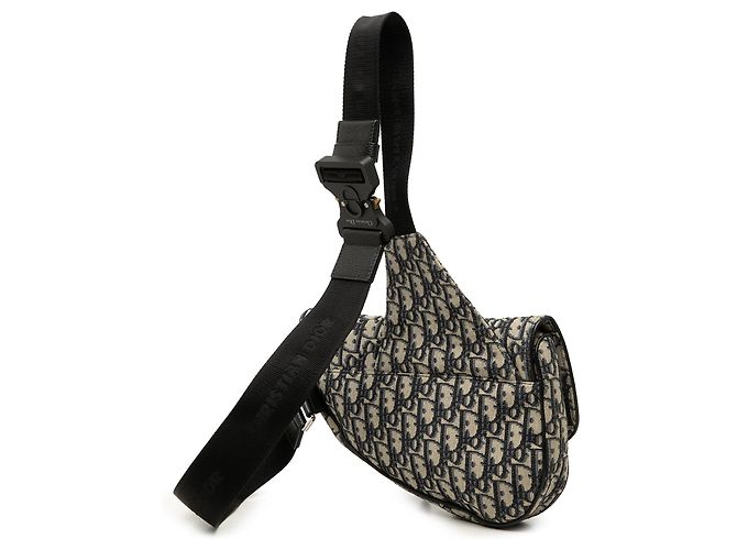 Borsa Saddle in tela Blue Oblique Dior - vista 2