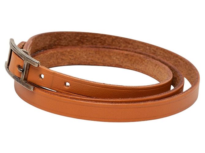 Bracciale Hermès Brown Swift Hapi 3 Triple Tour Marrone - vista 2
