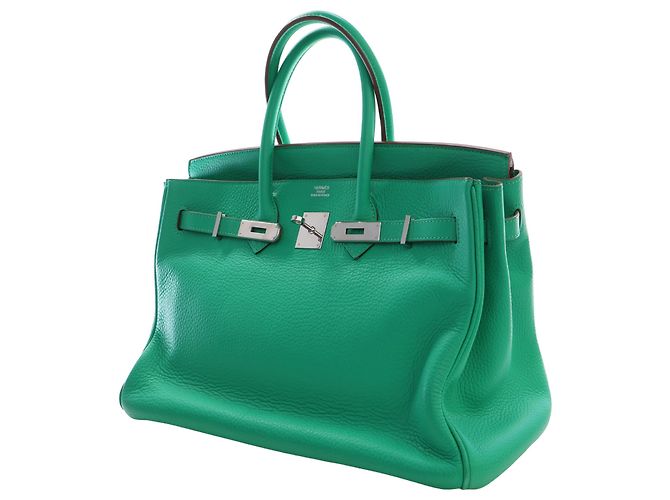 Hermès Green Clemence Birkin Retourne 35 Verde - vista 10
