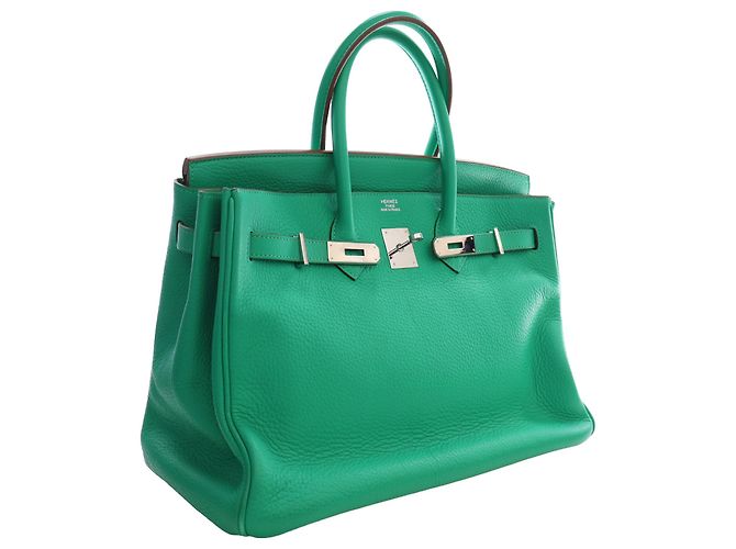 Hermès Green Clemence Birkin Retourne 35 Verde - vista 11