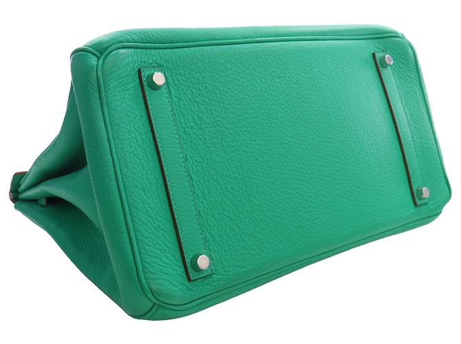 Hermès Green Clemence Birkin Retourne 35 Verde - vista 13