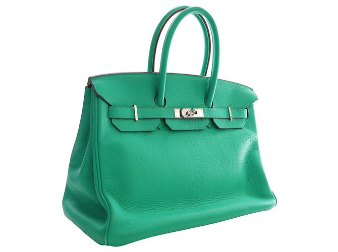 Hermès Green Clemence Birkin Retourne 35 Verde - vista 14
