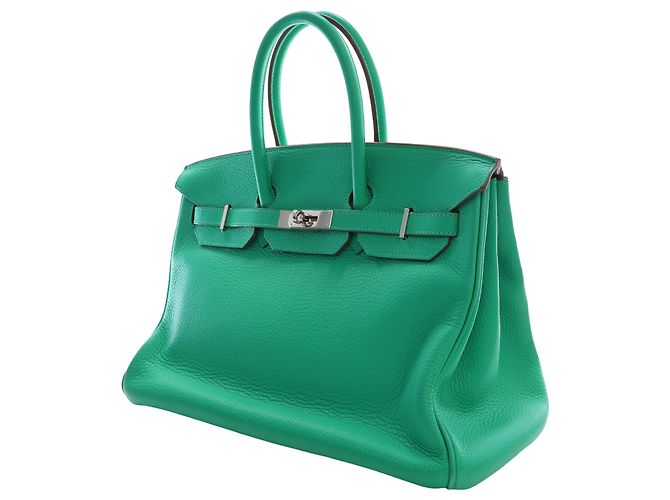 Hermès Green Clemence Birkin Retourne 35 Verde - vista 15