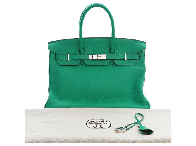 Hermès Green Clemence Birkin Retourne 35 Verde - vista 16